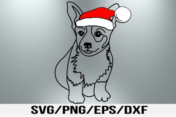 Christmas Corgi Embroidery Design