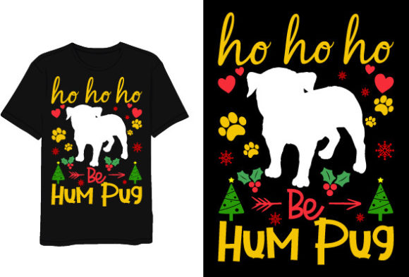 Christmas Pug Dog T-shirt Design