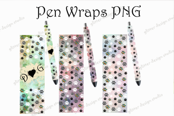 Dog Pen Wraps, Paw Print Pen Wrap PNG
