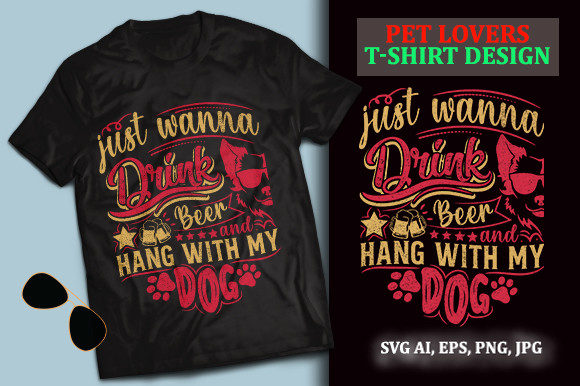 Pet Lovers Dog Typography T-shirt Design