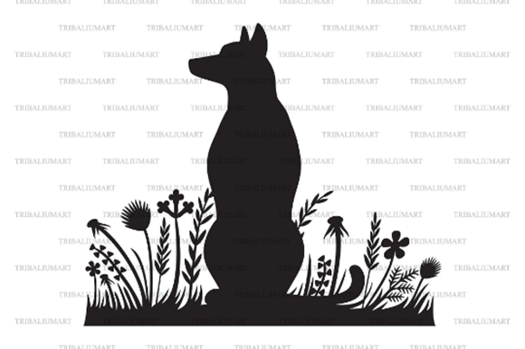Sitting Dog and Grass