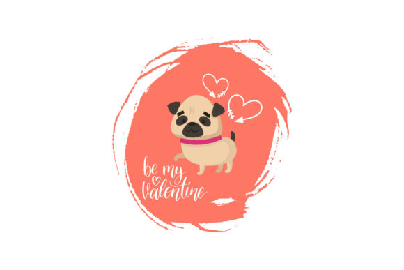 Valentine Dog Love Illustration