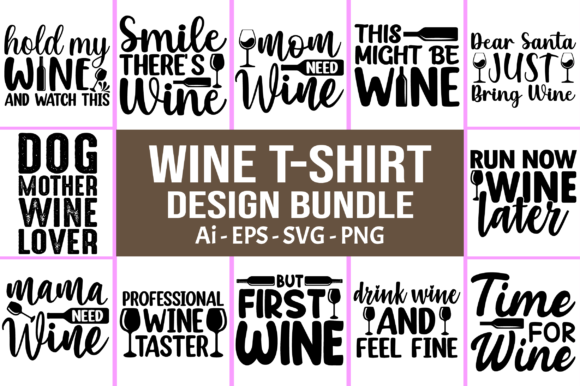 Wine T-shirt Design Bundle Svg